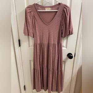 Puff sleeve midi dress